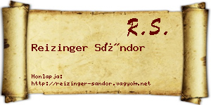 Reizinger Sándor névjegykártya